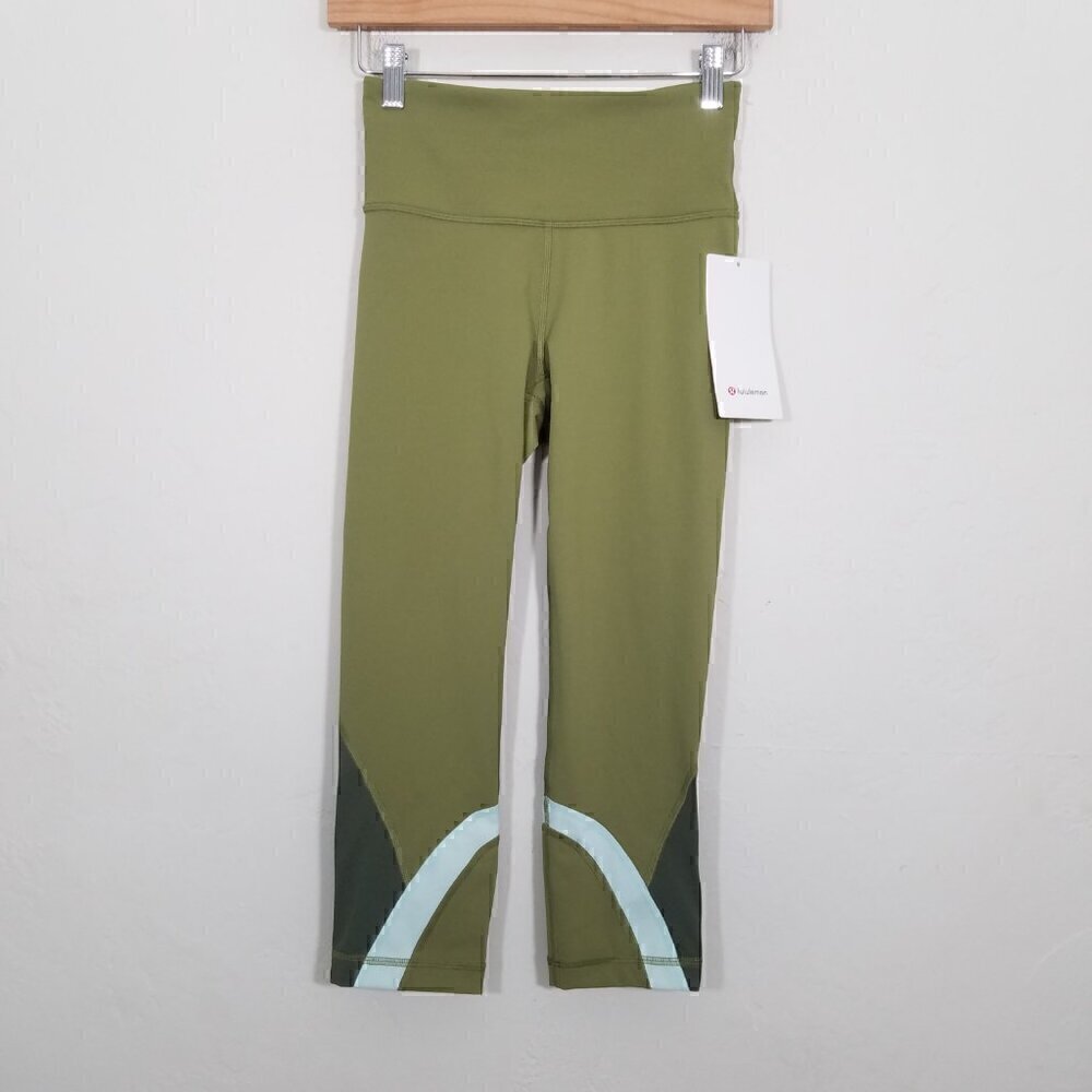 NWT Lululemon Throwback Inspire High Rise Crop Leggings BRZG Size 4 - Picture 2 of 4